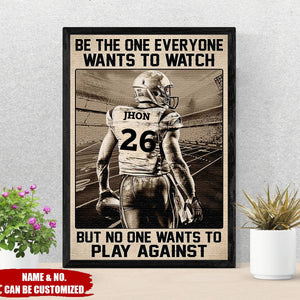 Retro Football Man Personalized Poster, Christmas Gift For Football Lovers