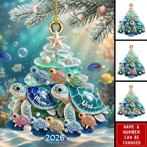 Turtle Family Christmas Ornament - Personalized Gifts For Family