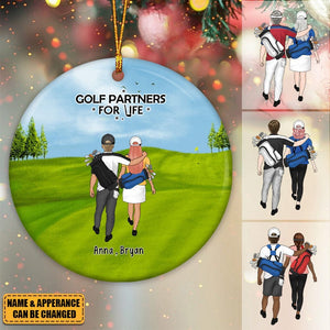 Golf Partners For Life - Personalized Ornament, Gifts For Golf Lovers, Golfer Christmas Ornament
