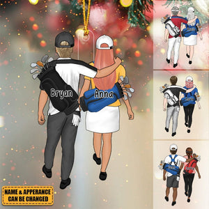 Golf Couple For Life - Personalized Acrylic Christmas Ornament, Gifts For Golf Lovers