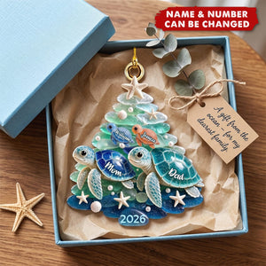 Turtle Family Christmas Ornament - Personalized Gifts For Family