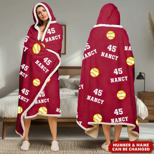 Play Hard, Play Smart - Personalized Wearable Blanket Hoodie - Christmas Gift For Sport Lovers, Sport Players