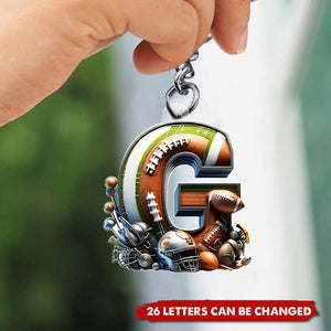 Custom Alphabet Letter Gifts For Sport Lover Keychain