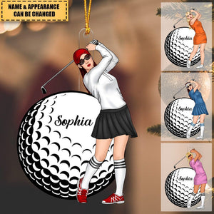 I Just Want To Play Golf - Personalized Custom Mica Ornament - Christmas Gift For Golf Lover