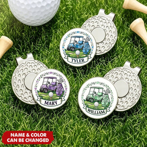 Golf Cart Golf Ball Marker Personalized Magnetic Hat Clip - Birthday Game Day Gift for Golf Player