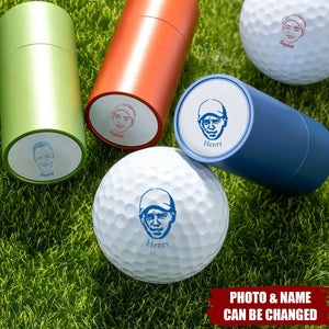 Make Every Swing Unique With Your Face and Name - Personalized Golf Ball Stamp