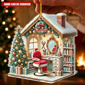 Hair Salon Christmas Tree Personalized Ornament, Gift For Hairdresser