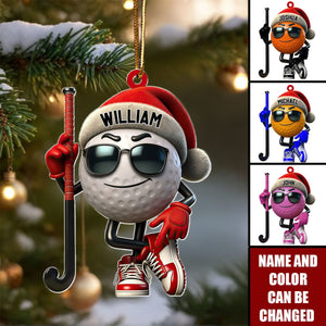 Gold Ball Home Decor Christmas Ornament - Personalized Christmas Acrylic Ornament