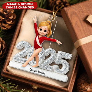 3D Shining Effect Christmas Gymnastic Girl - Personalized Christmas Acrylic Ornament