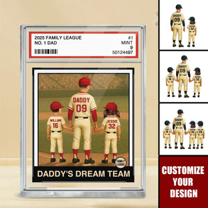 Baseball Dad Grandpa Man & Kids Personalized Acrylic Plaque