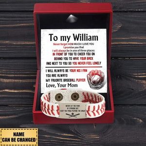 Personalized Baseball Bracelet - Baseball - To My Son - From Dad - How Much I Love You