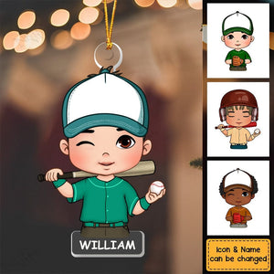 Gift For Son Grandson Loves Baseball Personalized Ornament