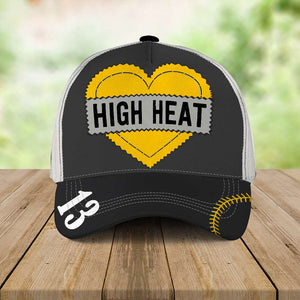 Personalized Spirit Cap For Team Member Gift For Baseball Lover - Custom Baseball Heart Hat