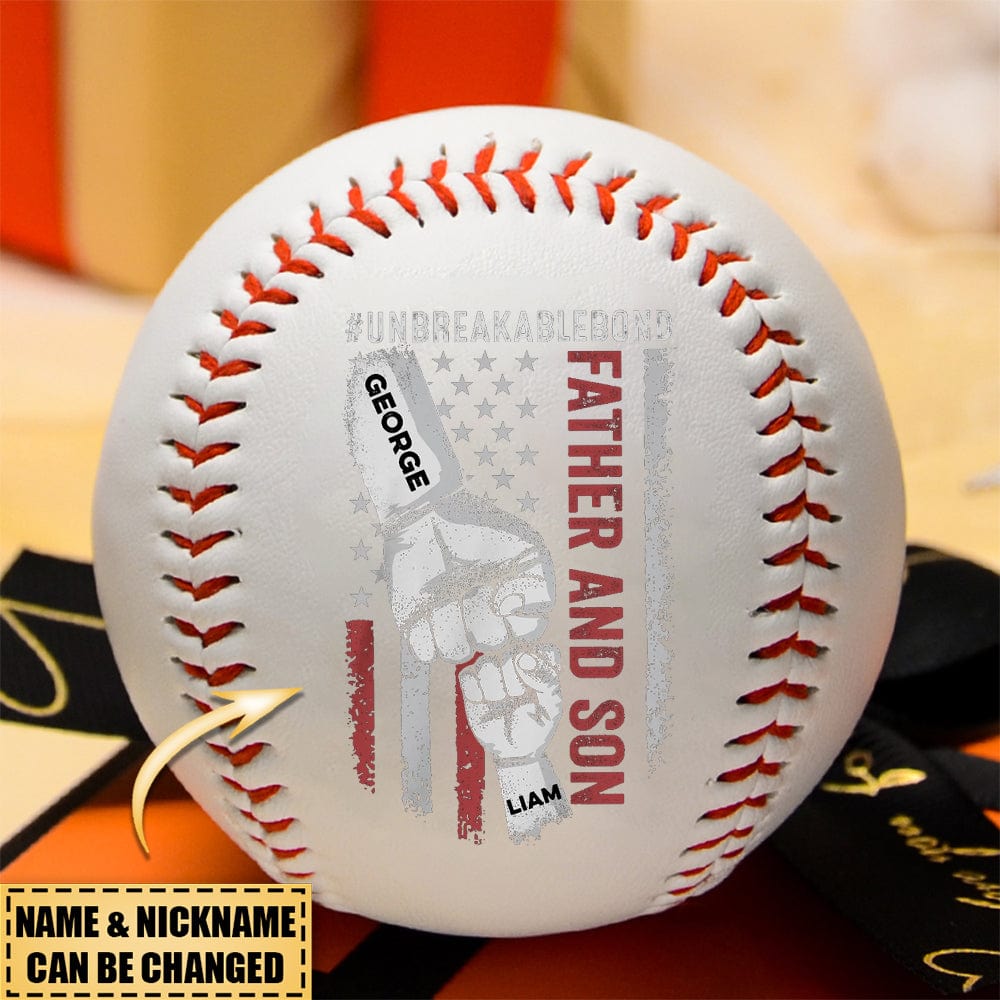 Father Daugher Father Son Unbreakable Bond - Personalized Baseball - Birthday Father's Day Gift For Dad, Husband