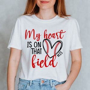 Personalized Heart Baseball T-Shirt
