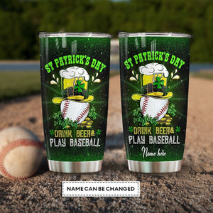Personalized Beer Baseball St Patrick Tumbler