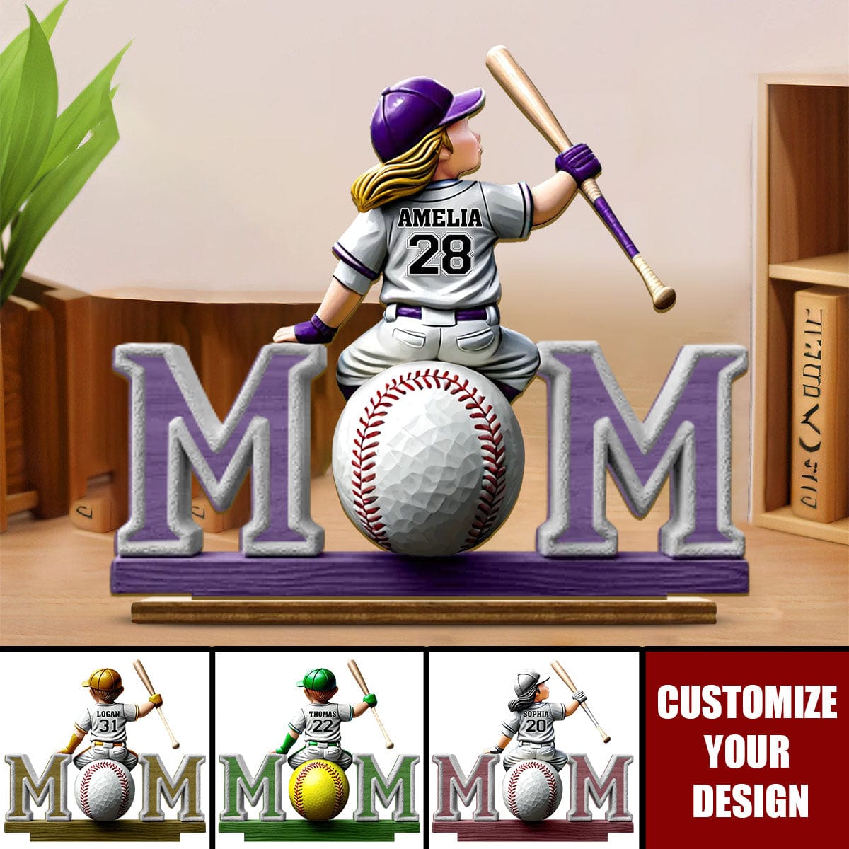 Great Players Are Raised By Even Greater Moms - Personalized 2-Layered Wooden Plaque