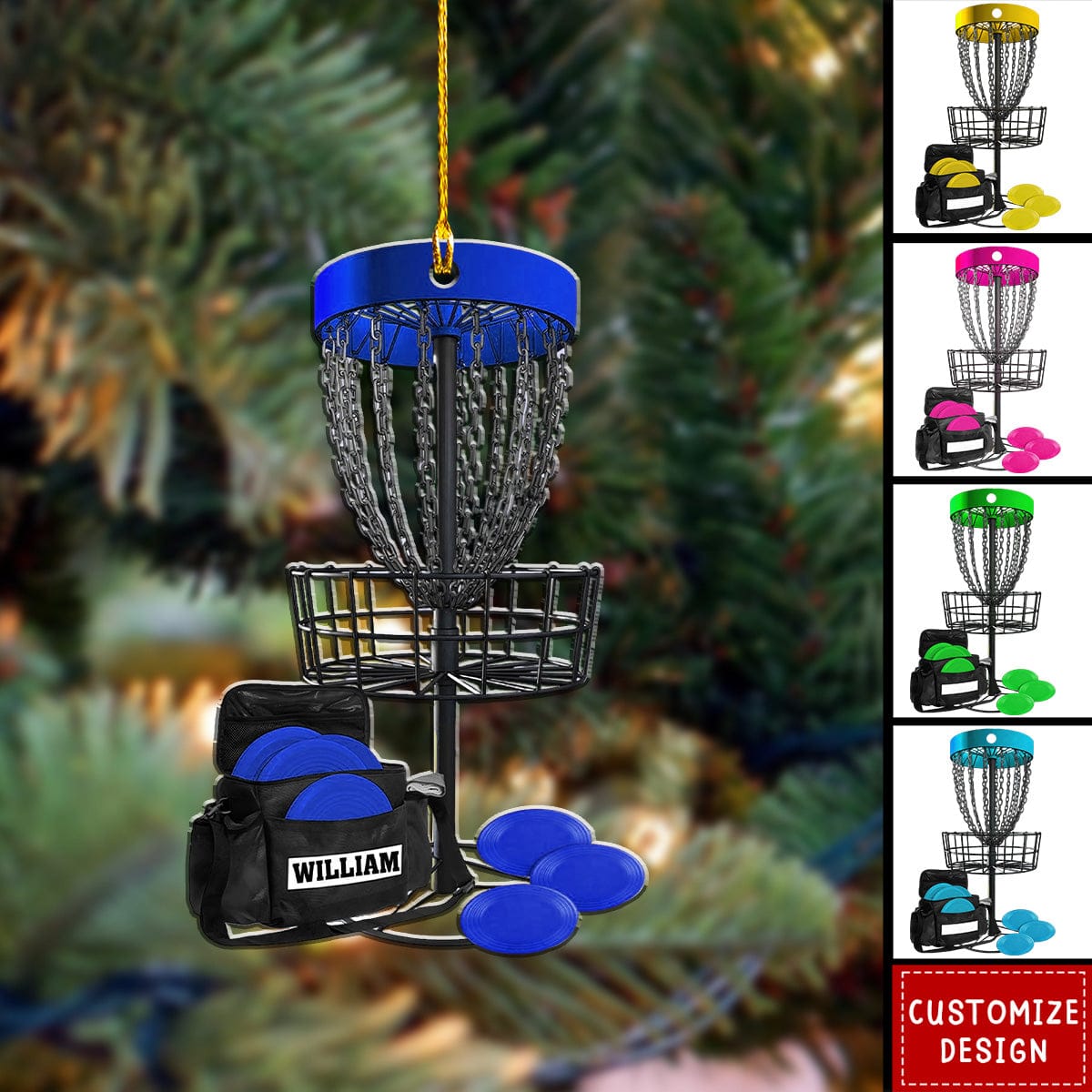 Personalized Disc Golf Christmas Shaped Ornament – Gift For Disc Golf Lover