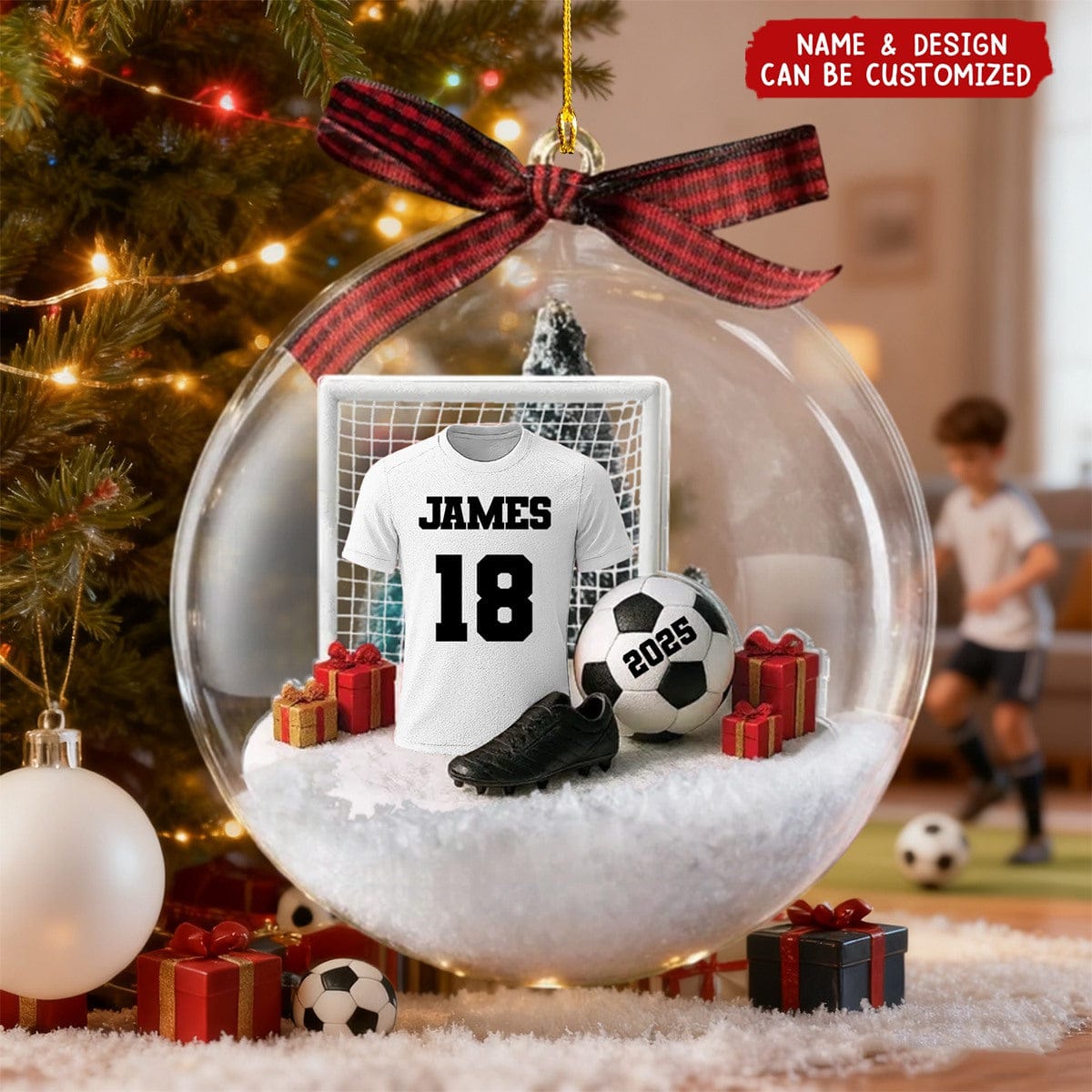 Soccer Player Uniform - Personalized Snow Globe Ornament, Gift For Soccer Lovers