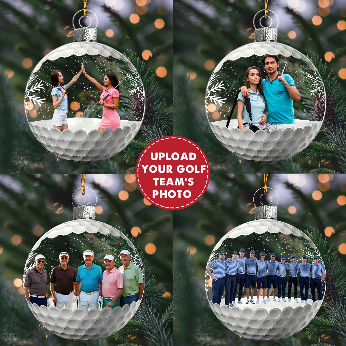 Golf Team - Personalized Photo Acrylic Ornament, Christmas Gift For Golf Lover