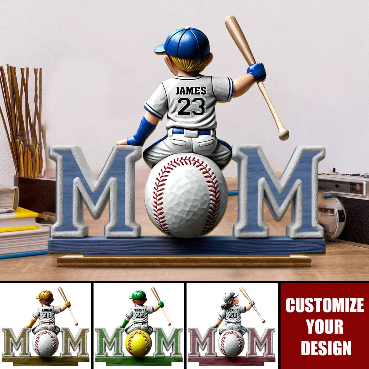 Great Players Are Raised By Even Greater Moms - Personalized 2-Layered Wooden Plaque