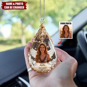 Custom Photo Car Ornament - Personalized Christmas Memorial Sympathy Gifts For Loss Of Mom, Dad