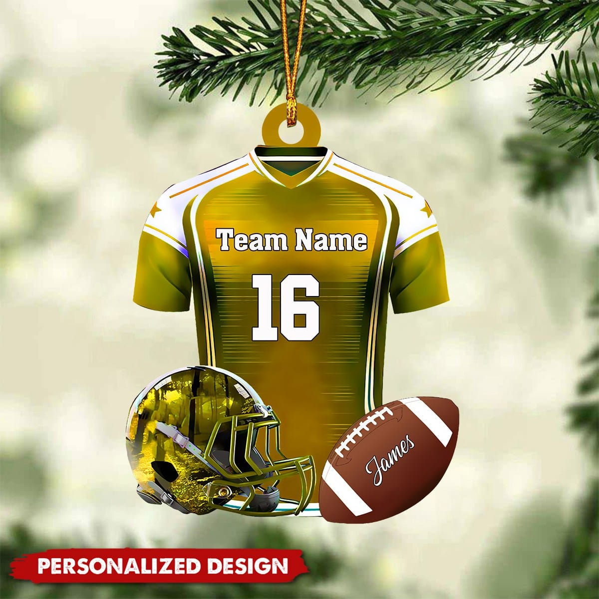 Personalized Name Football Ornaments 2024