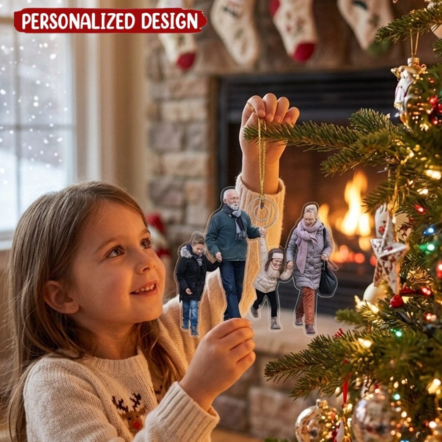 Customized Your Photo Ornament - Personalized Photo Mica Ornament - Christmas Gifts For Family Member