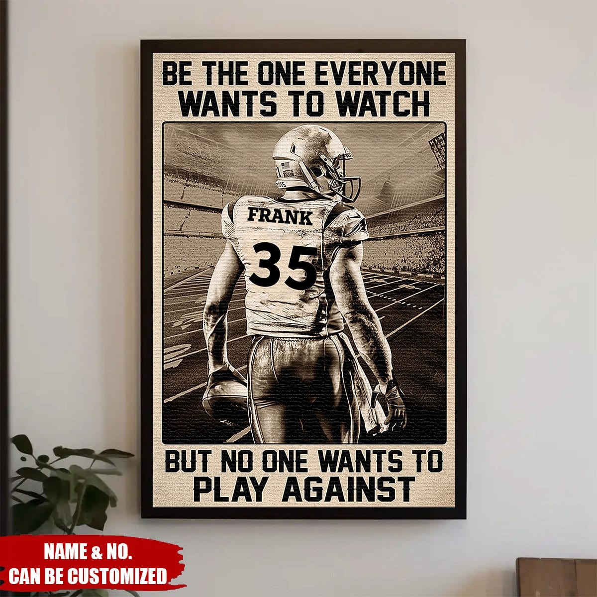 Retro Football Man Personalized Poster, Christmas Gift For Football Lovers
