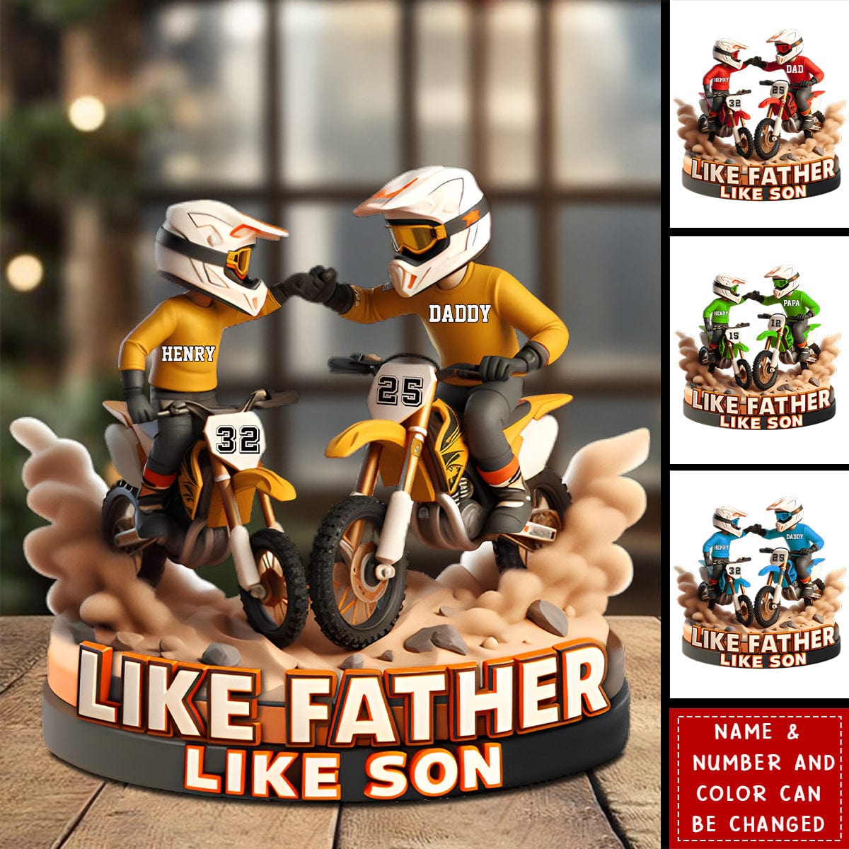 Dirt Bike Dad Plaque - Personalized Gifts For Father