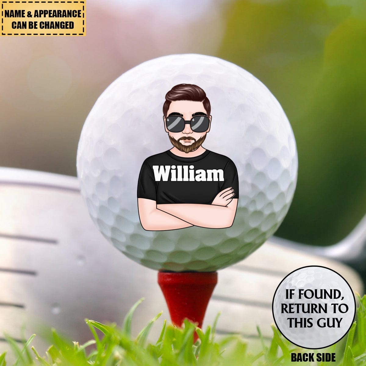 If Found Return To This Guy - Gift For Dad, Father, Grandpa, Golfer, Golf Lover - Personalized Golf Ball