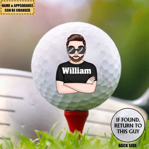 If Found Return To This Guy - Gift For Dad, Father, Grandpa, Golfer, Golf Lover - Personalized Golf Ball