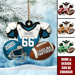 American Football Christmas - Personalized Custom Shaped Acrylic Ornament