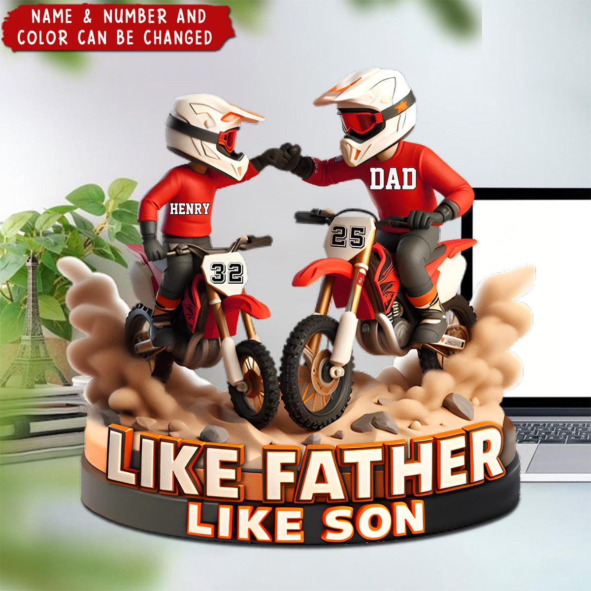 Dirt Bike Dad Plaque - Personalized Gifts For Father