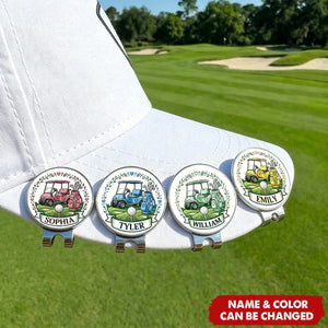Golf Cart Golf Ball Marker Personalized Magnetic Hat Clip - Birthday Game Day Gift for Golf Player