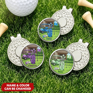 Golf Cart Golf Ball Marker Personalized Magnetic Hat Clip - Birthday Game Day Gift for Golf Lovers