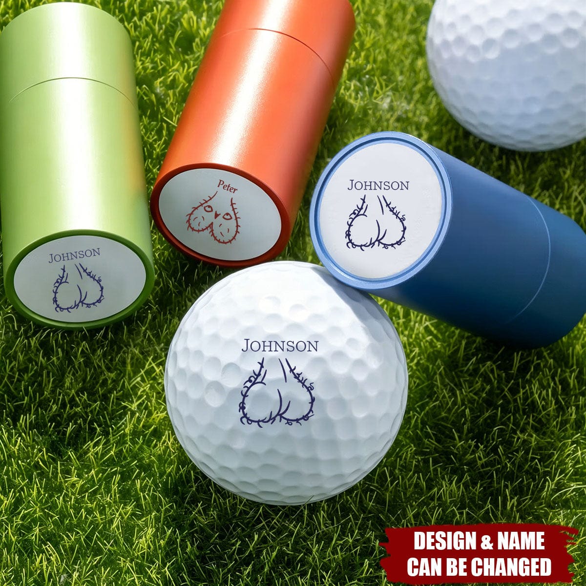 Personalized Funny Male Body Part Design Name Multicolor Golf Ball Stamp - Club Competition Souvenir Birthday Gift for Golf Lover Golfer
