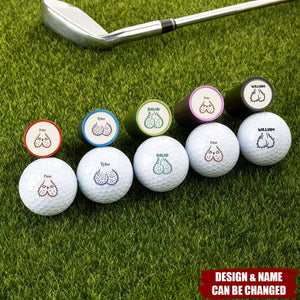 Personalized Funny Male Body Part Design Name Multicolor Golf Ball Stamp - Club Competition Souvenir Birthday Gift for Golf Lover Golfer