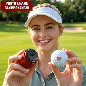 Personalized Dog Cat Pet Portrait Photo Golf Ball Self-inking Stamp - Birthday Gift for Golf Players Pet Lovers