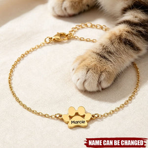 Personalized Friendly Paw Name Bracelet
