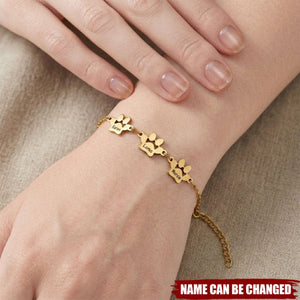Personalized Friendly Paw Name Bracelet