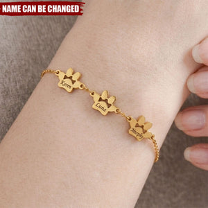 Personalized Friendly Paw Name Bracelet