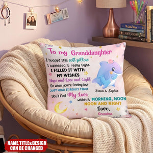 Personalized Granddaughter Daughter Sea Animals Hug This Pillow