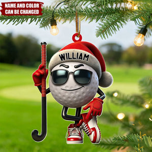 Gold Ball Home Decor Christmas Ornament - Personalized Christmas Acrylic Ornament