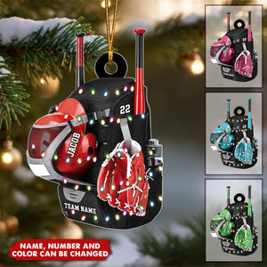 Baseball Backpack - Personalized Christmas Acrylic Ornament