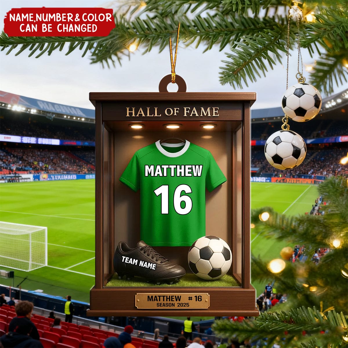 Soccer Jersey Hall of Fam - Personalized Christmas Acrylic Ornament