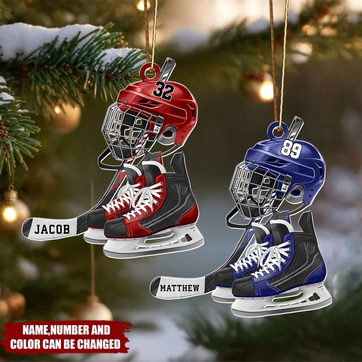 Hockey - Personalized Christmas Acrylic Ornament