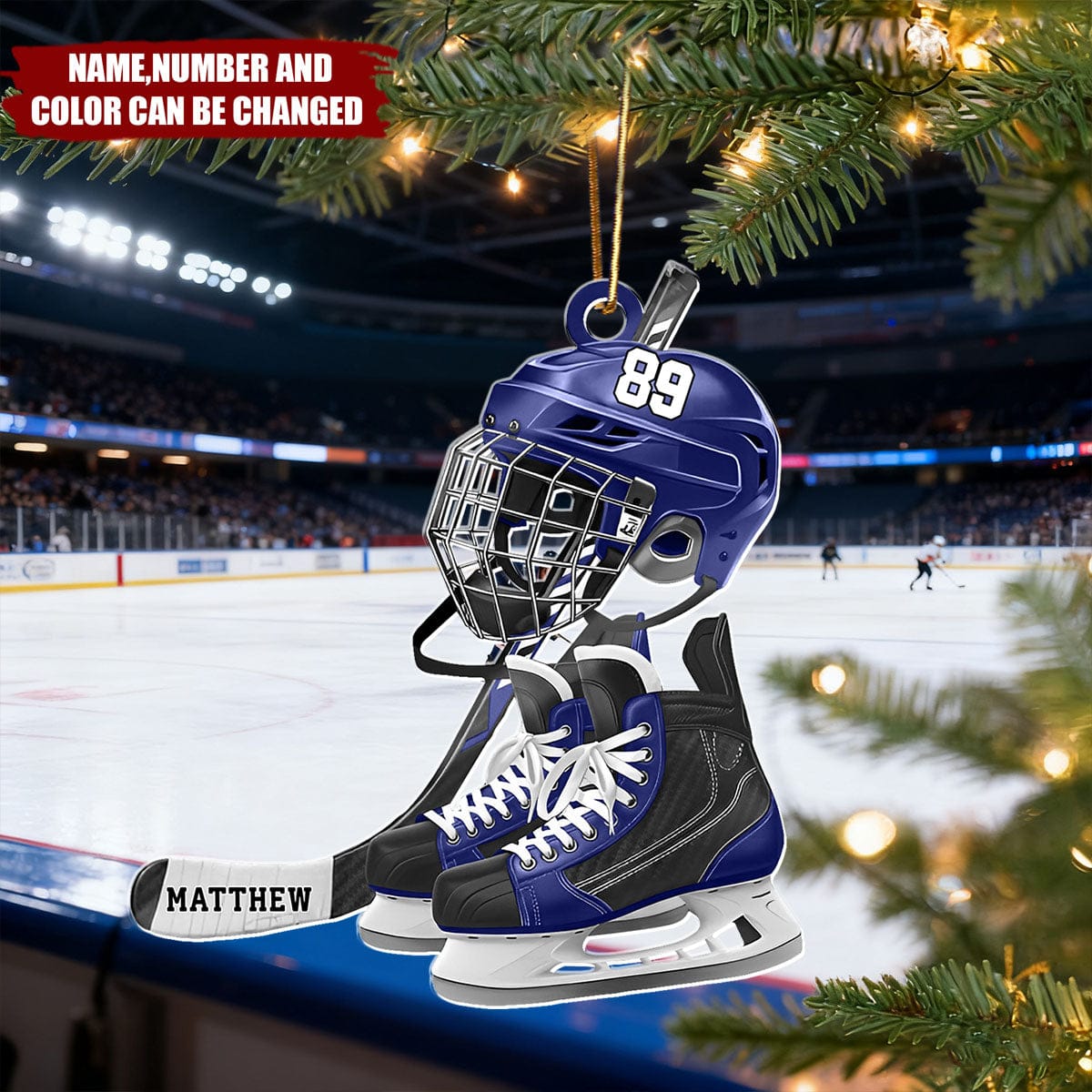 Hockey - Personalized Christmas Acrylic Ornament