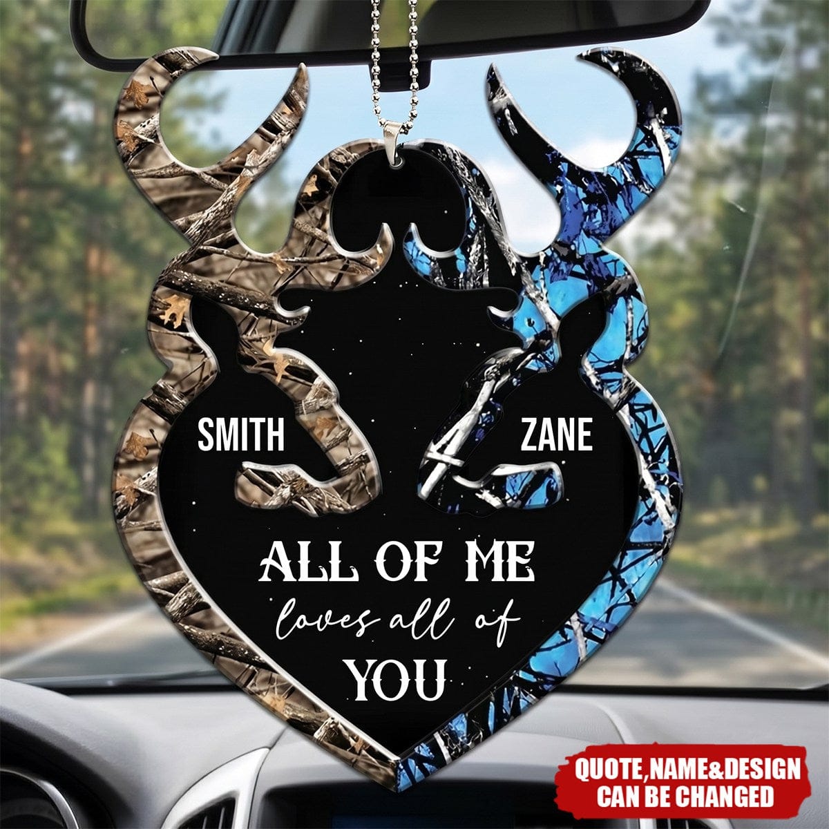 Camo Pattern Deer Couple Personalized ornament