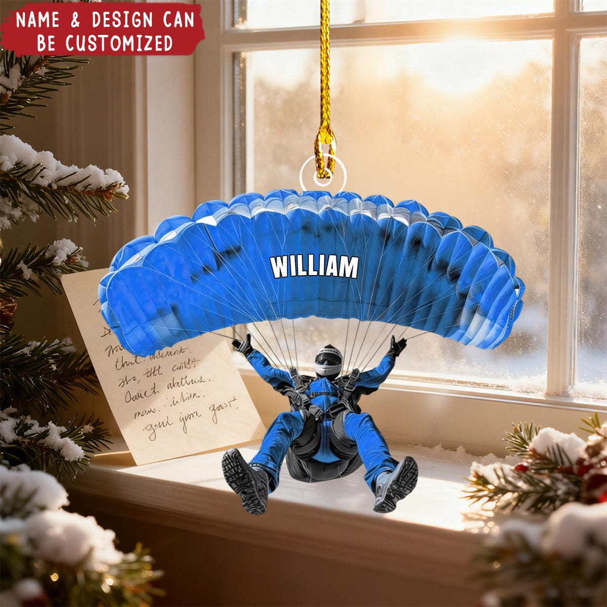 Personalized Skydiver Christmas Ornament - Gift For Skydiving Lovers, Extreme Sports Fans